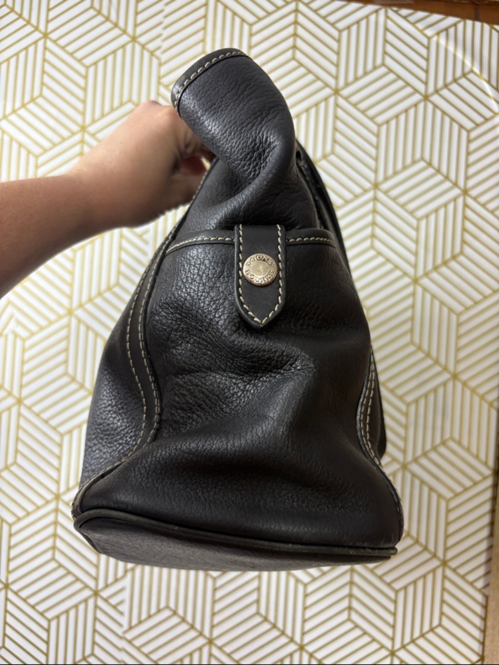 Dooney & Bourke Black Pebbled Leather Shoulder Bag - Picture 5 of 13